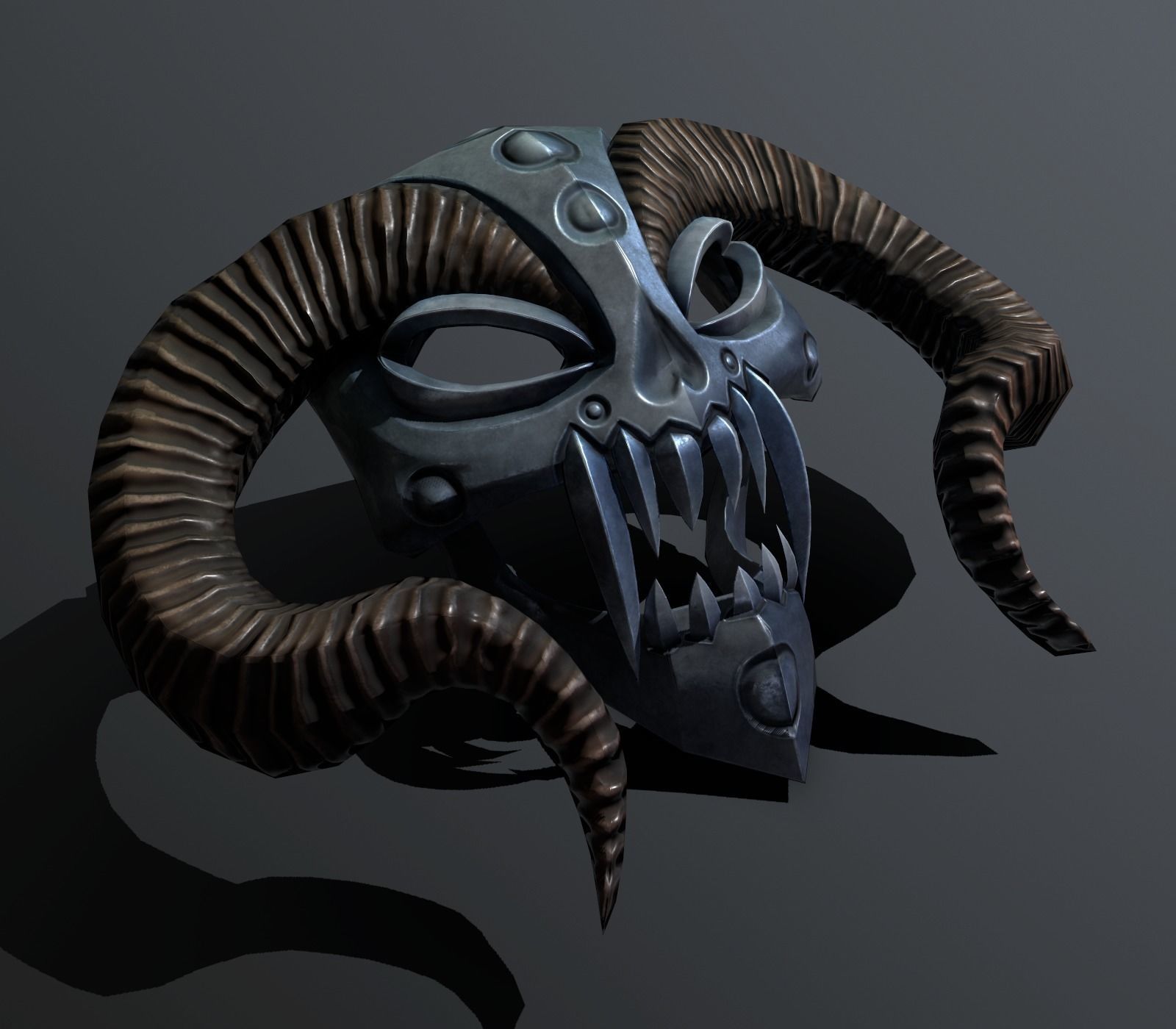 mask horned Low-poly 3D model_12
