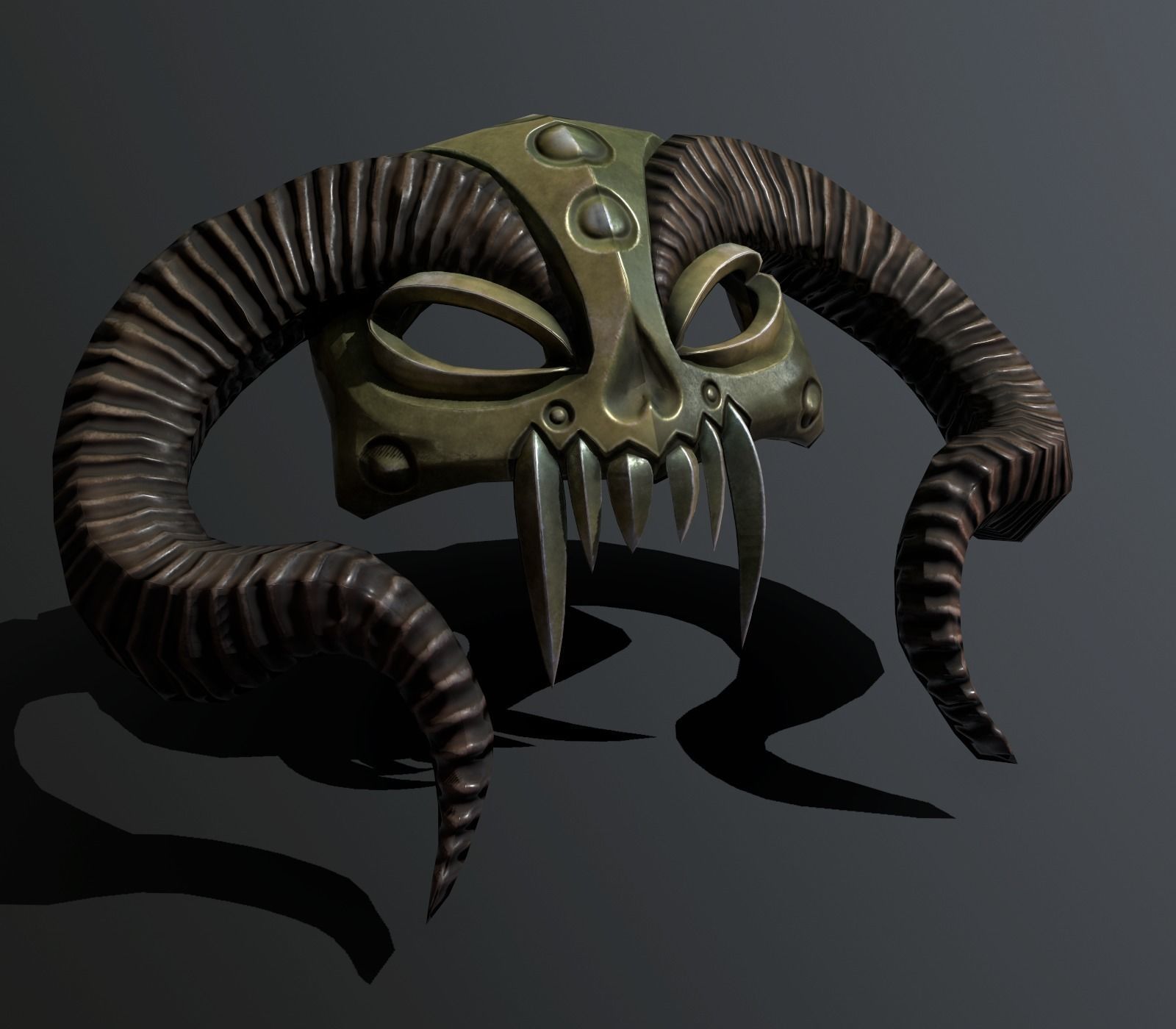 mask horned Low-poly 3D model_3
