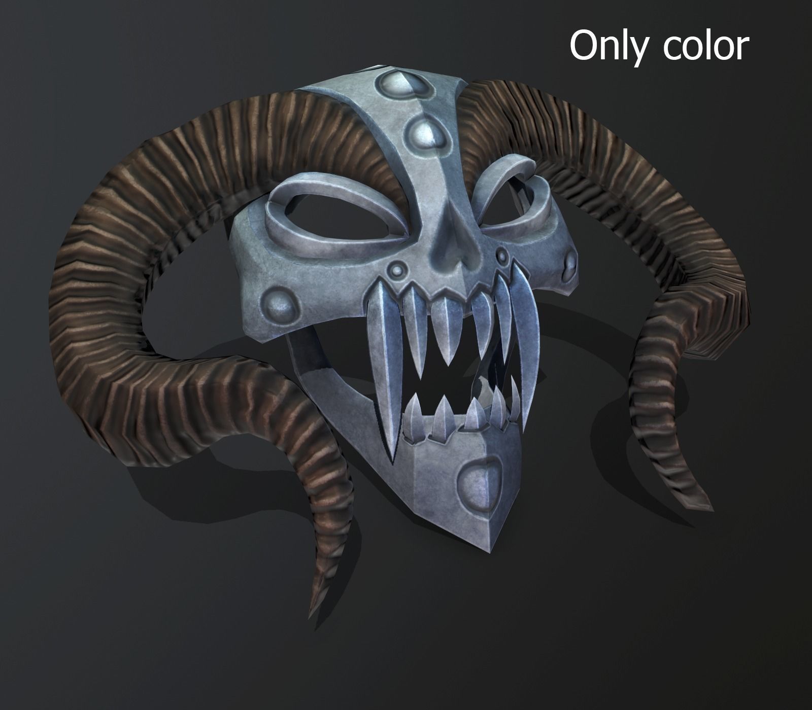 mask horned Low-poly 3D model_6