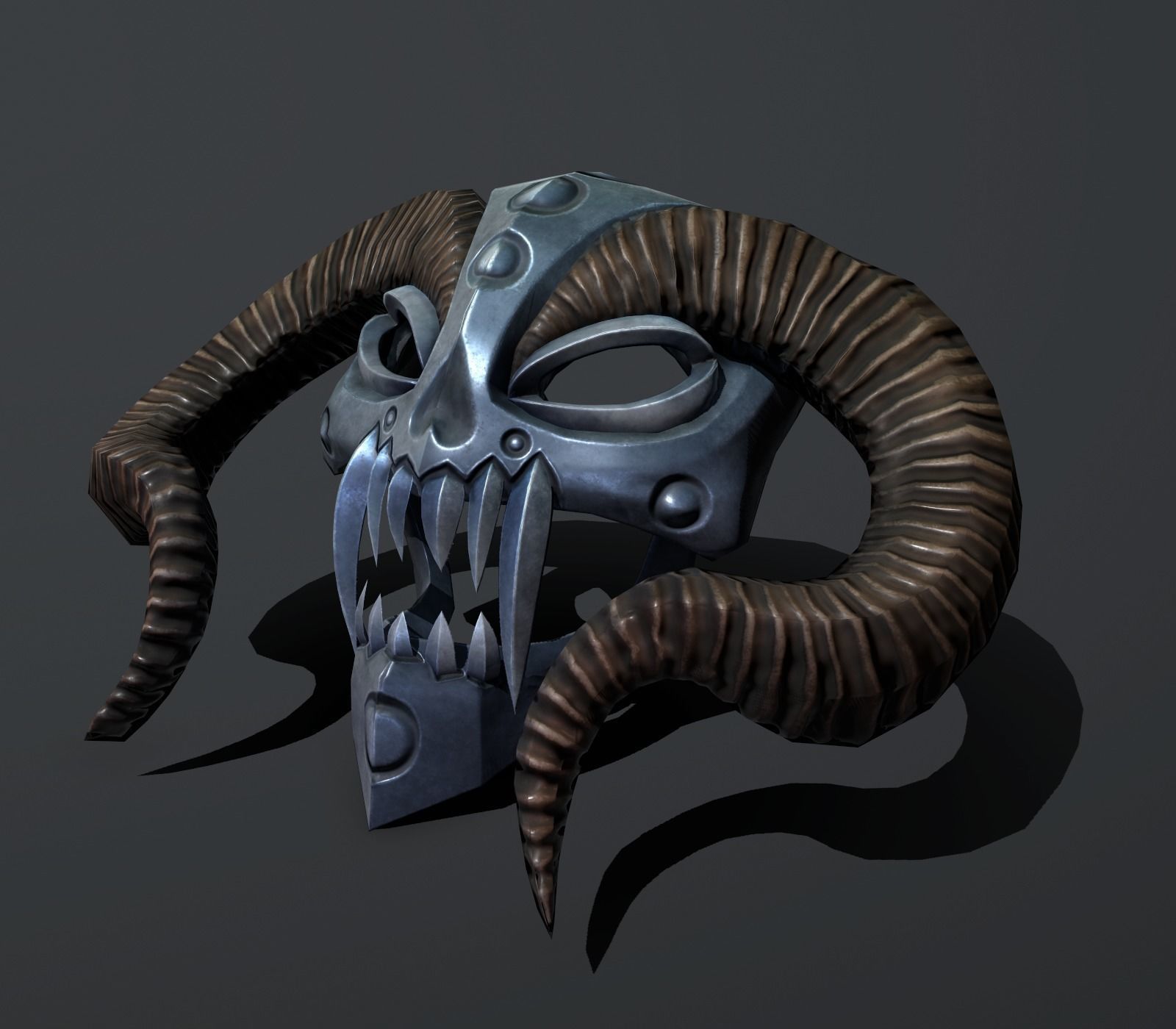 mask horned Low-poly 3D model_7
