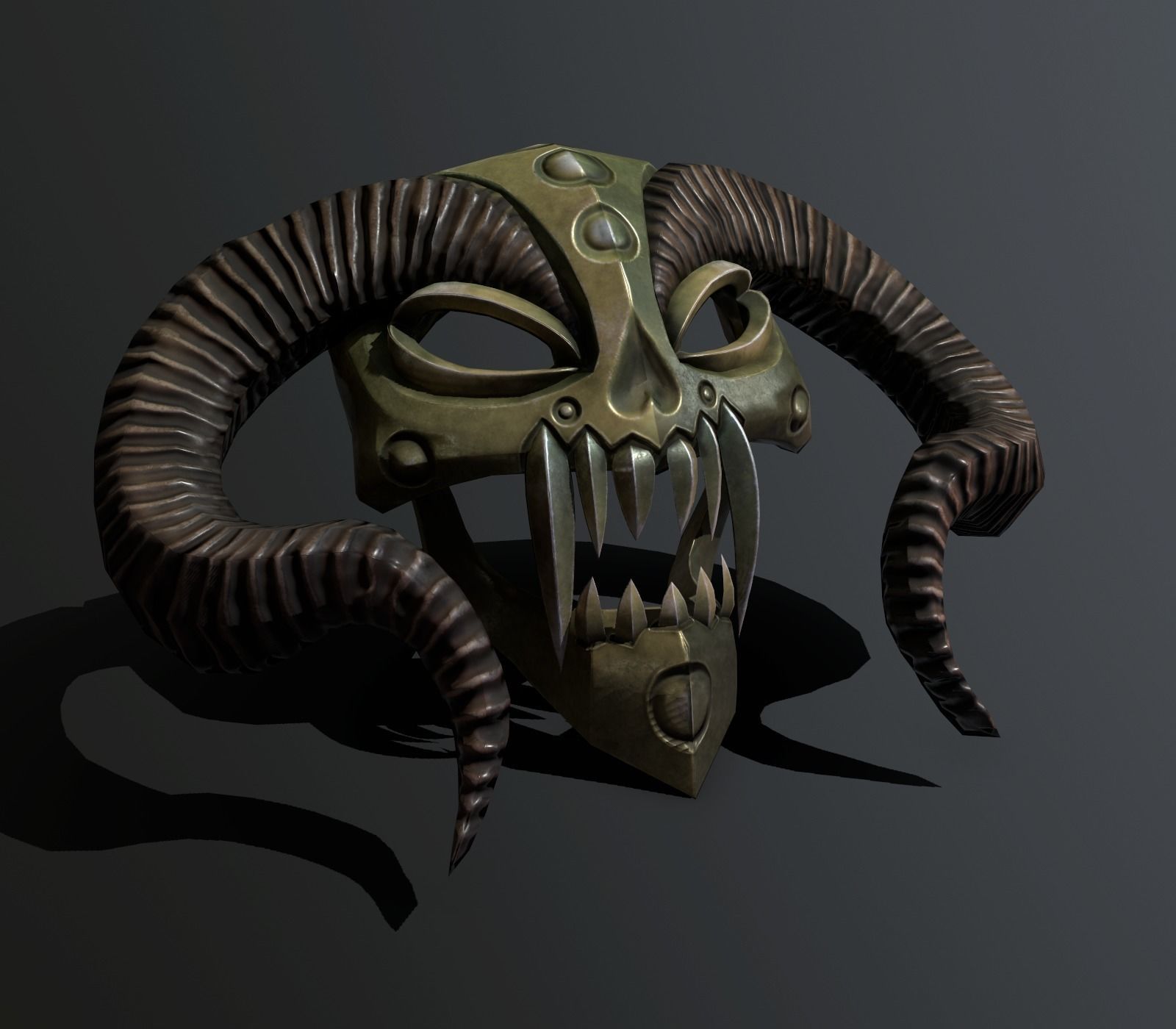 mask horned Low-poly 3D model_1