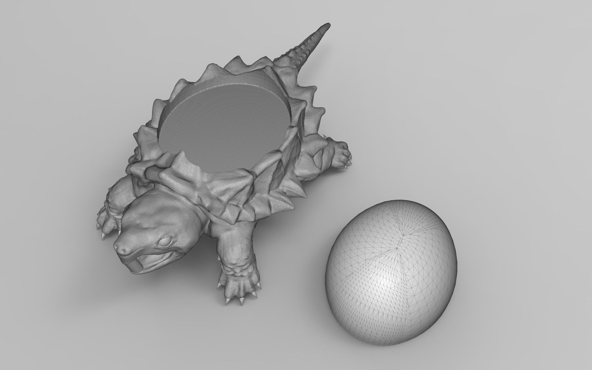 Jewelry pendant turtle with stone 3D print model_9