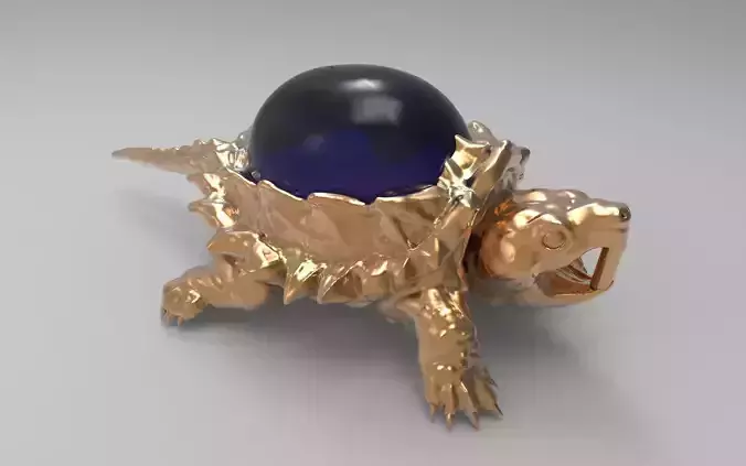 Jewelry pendant turtle with stone 3D print model