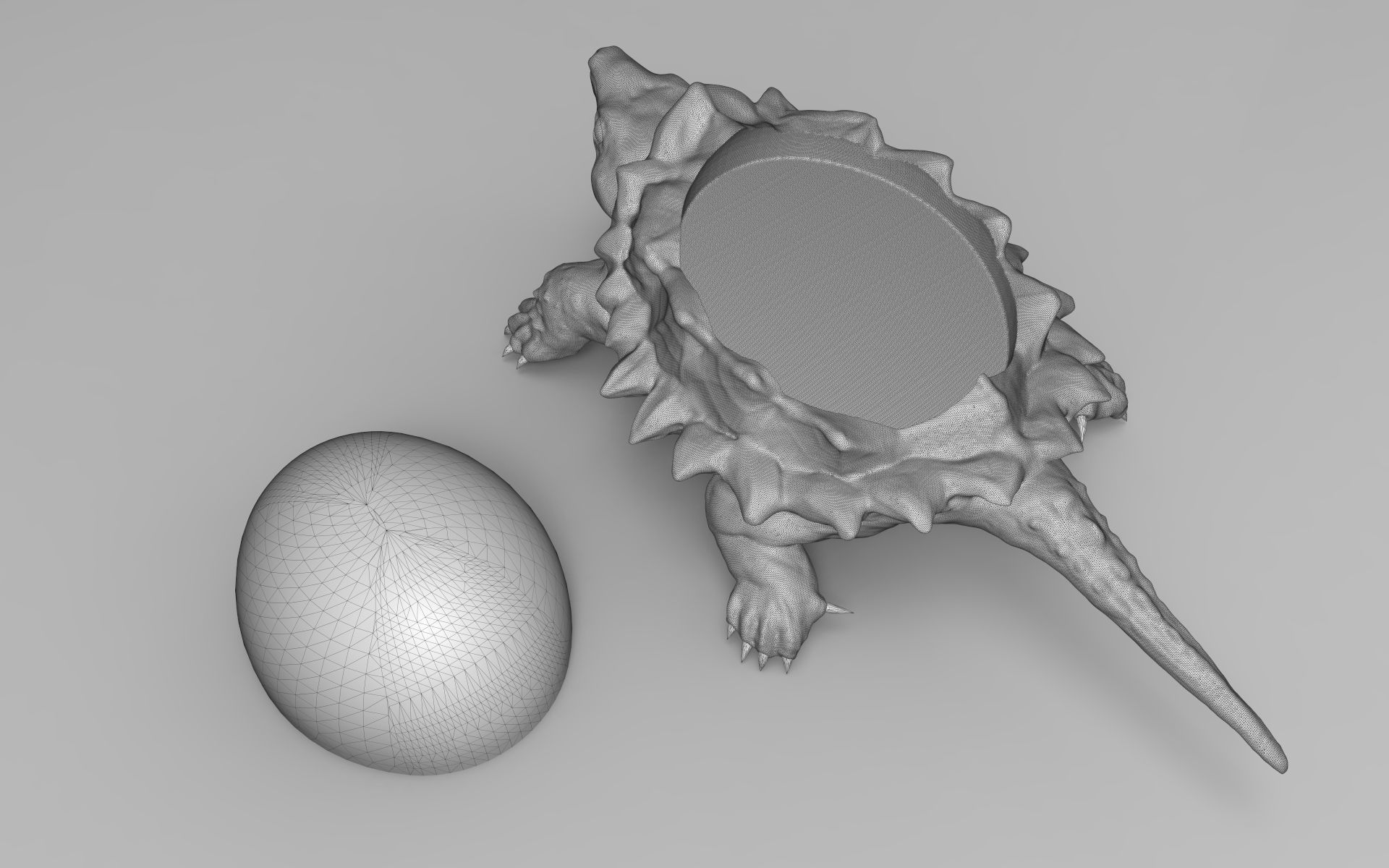 Jewelry pendant turtle with stone 3D print model_11