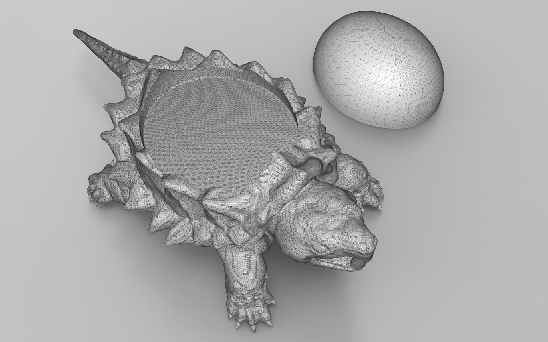 Jewelry pendant turtle with stone 3D print model_10