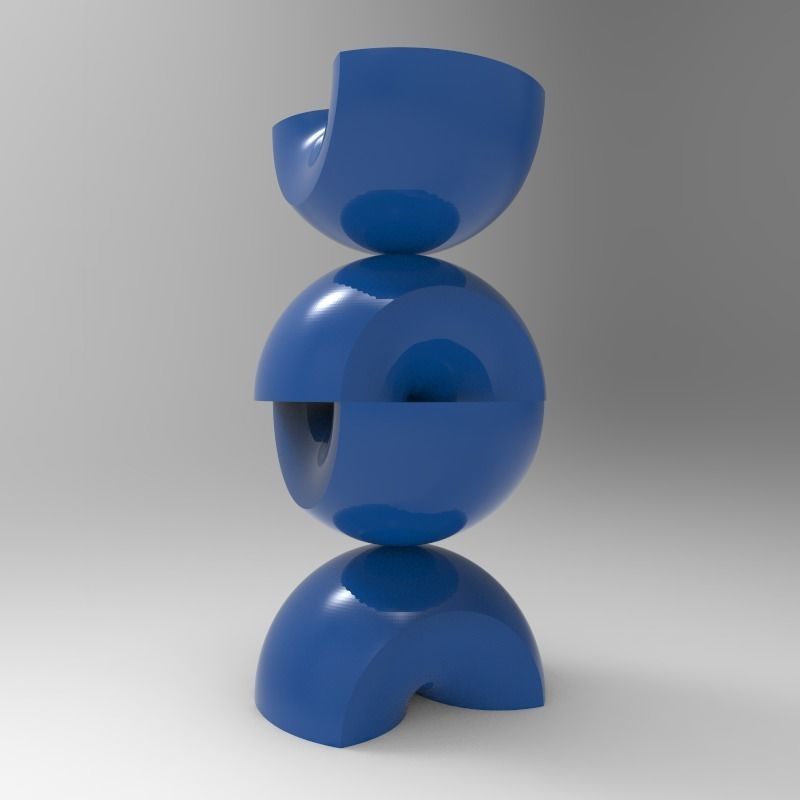 3D sculpture three spheres 3D print model_1