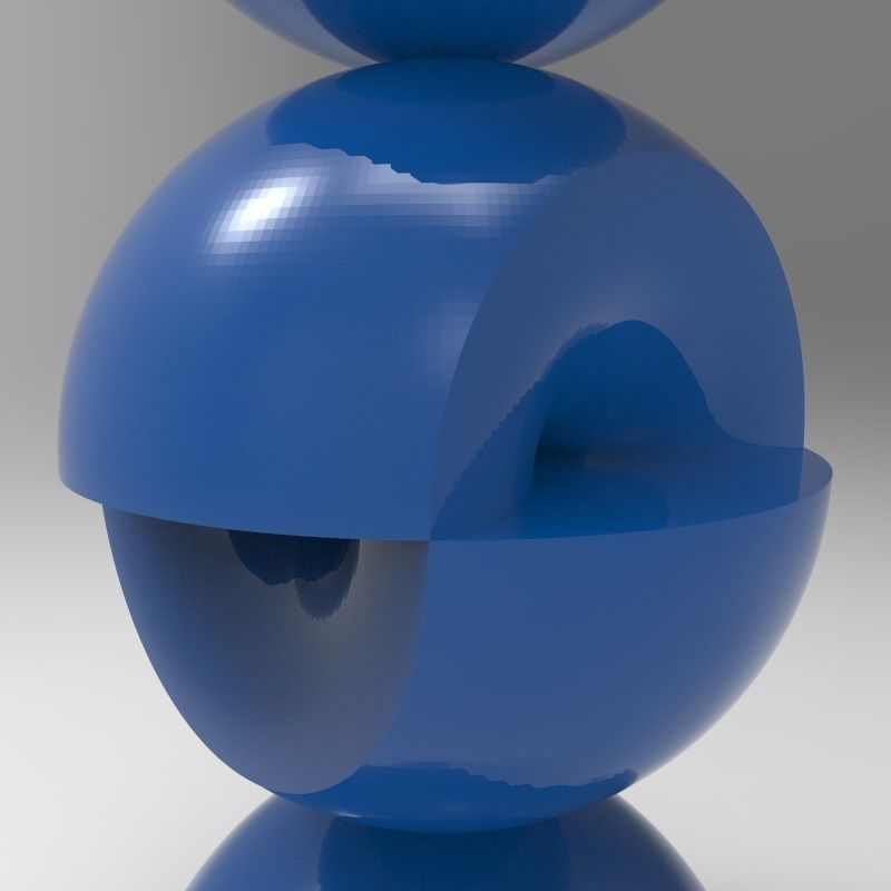 3D sculpture three spheres 3D print model_3