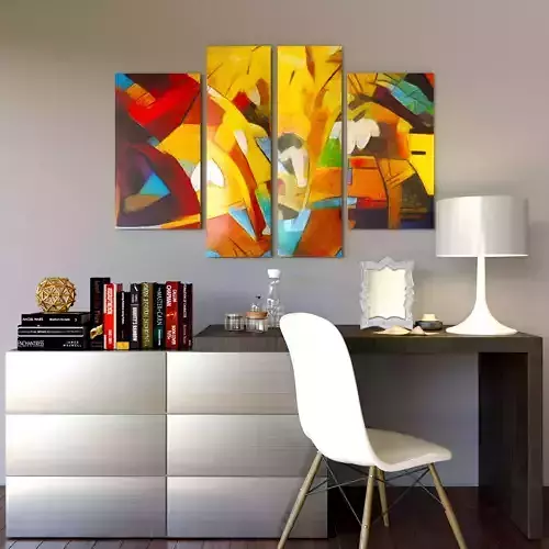 set Modern 3 abstract painting multi panel canvas