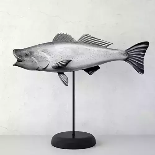 George Strunk Handmade Wooden Fish Sculpture 3D model