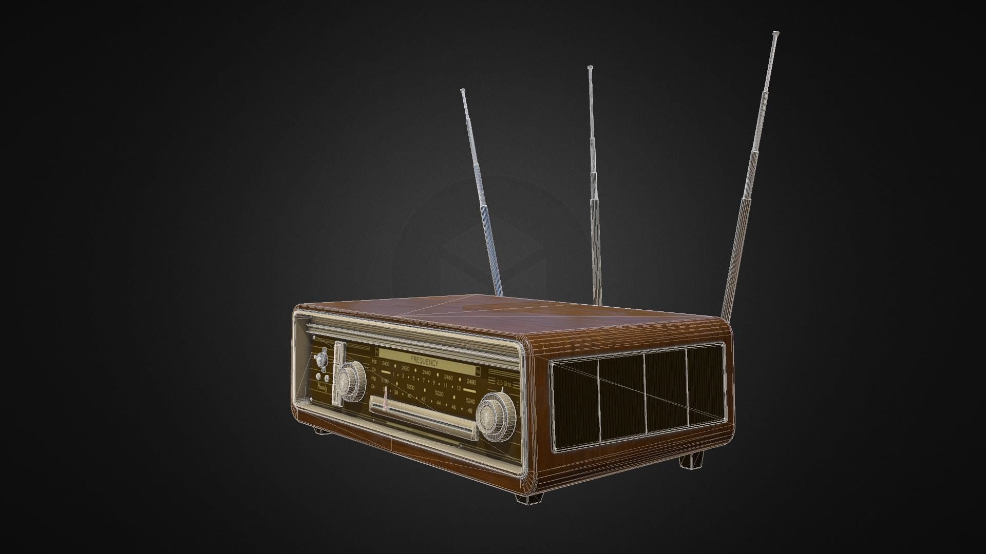 Vintage Wifi Router game-ready asset Free low-poly 3D model_10