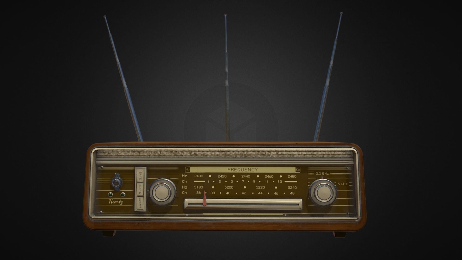 Vintage Wifi Router game-ready asset Free low-poly 3D model_5