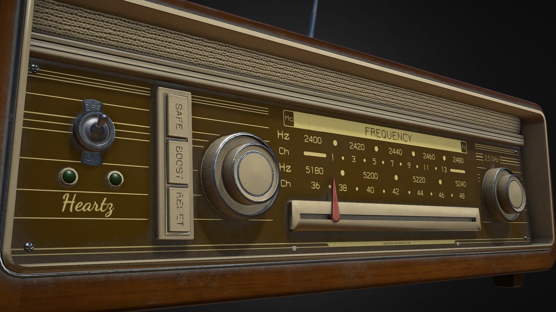 Vintage Wifi Router game-ready asset Free low-poly 3D model_4