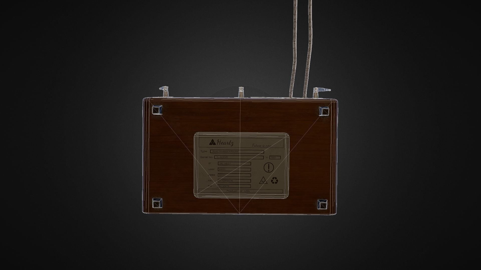 Vintage Wifi Router game-ready asset Free low-poly 3D model_11