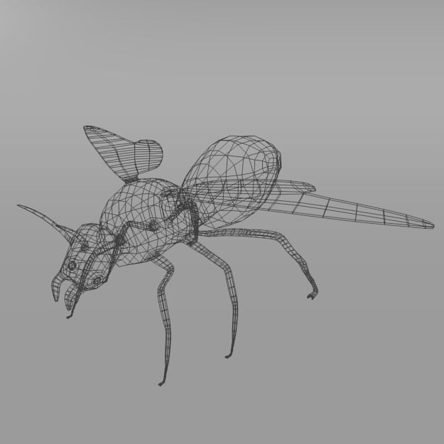 Horned Ant Low-poly 3D model_4