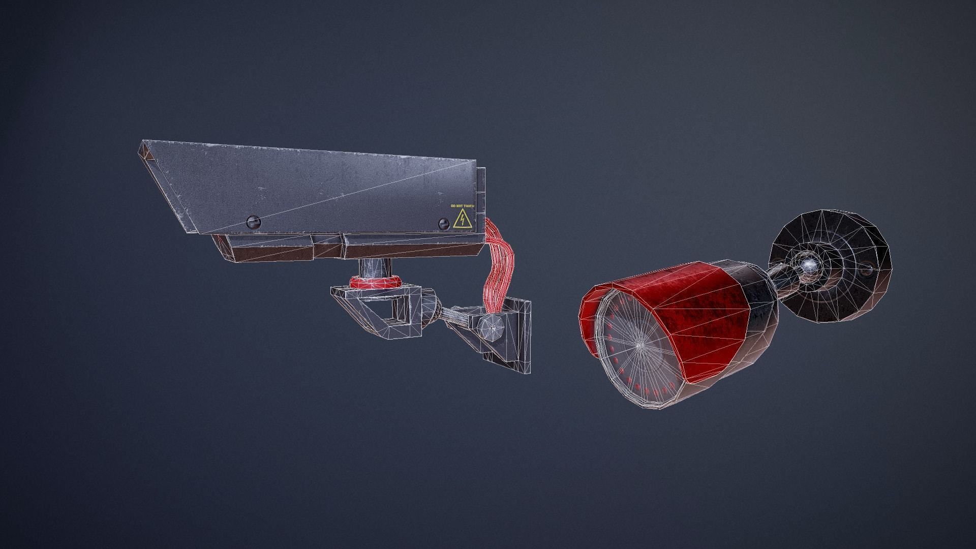 Cyberpunk Surveillance Cameras assets Free low-poly 3D model_10