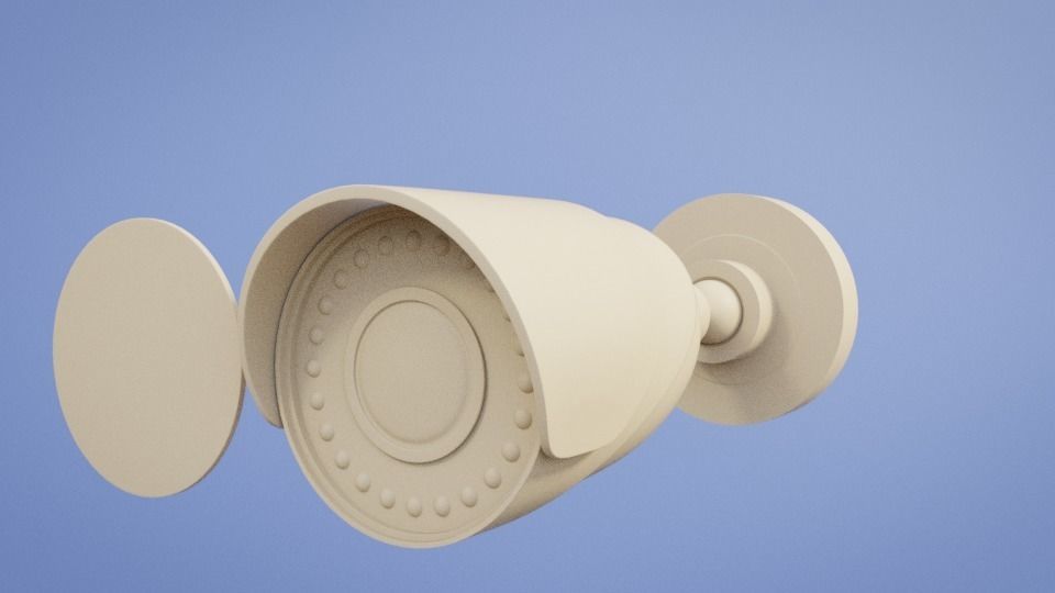 Cyberpunk Surveillance Cameras assets Free low-poly 3D model_13
