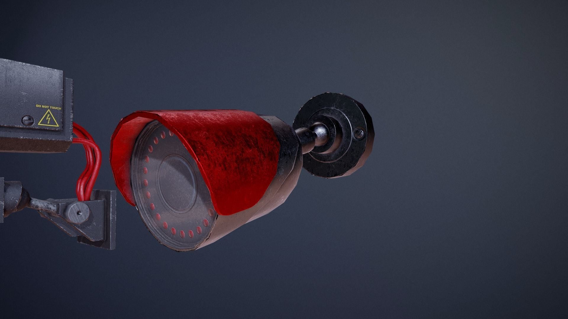 Cyberpunk Surveillance Cameras assets Free low-poly 3D model_6