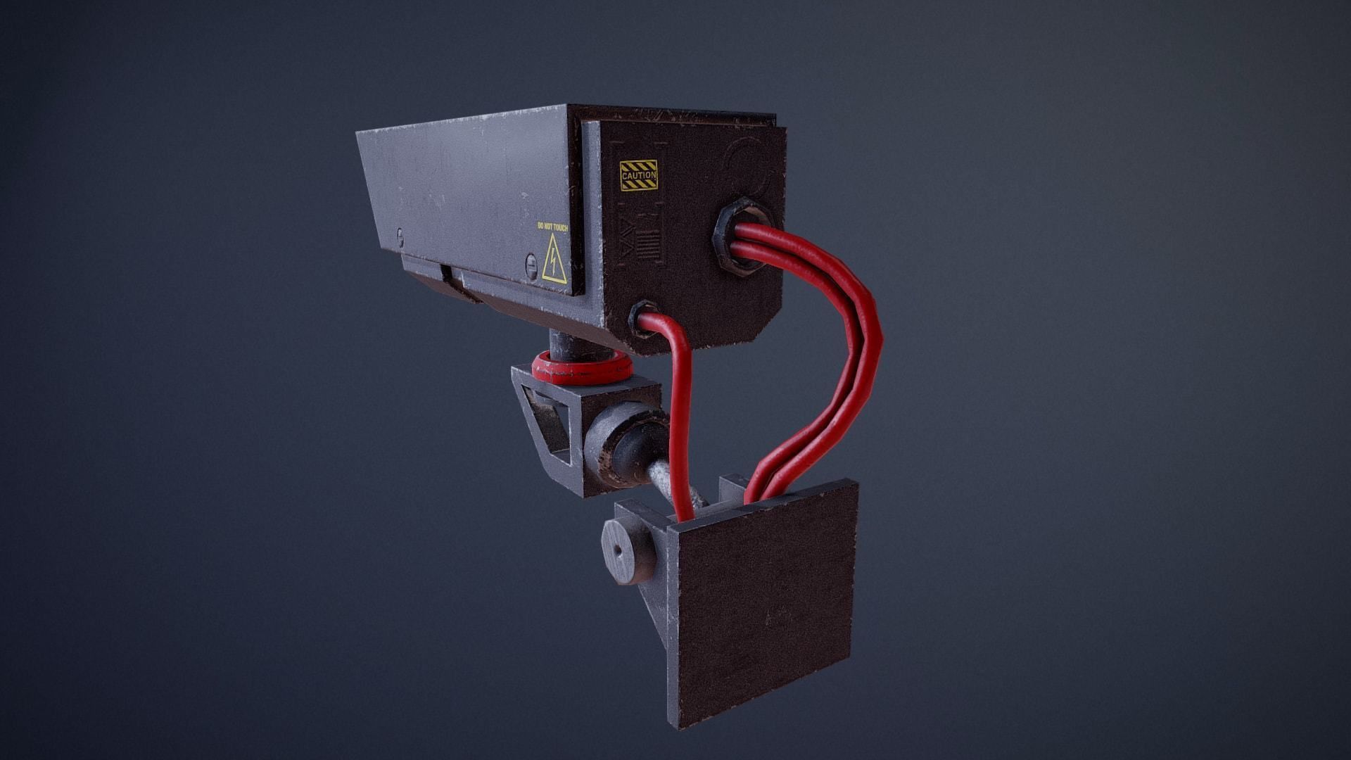 Cyberpunk Surveillance Cameras assets Free low-poly 3D model_4