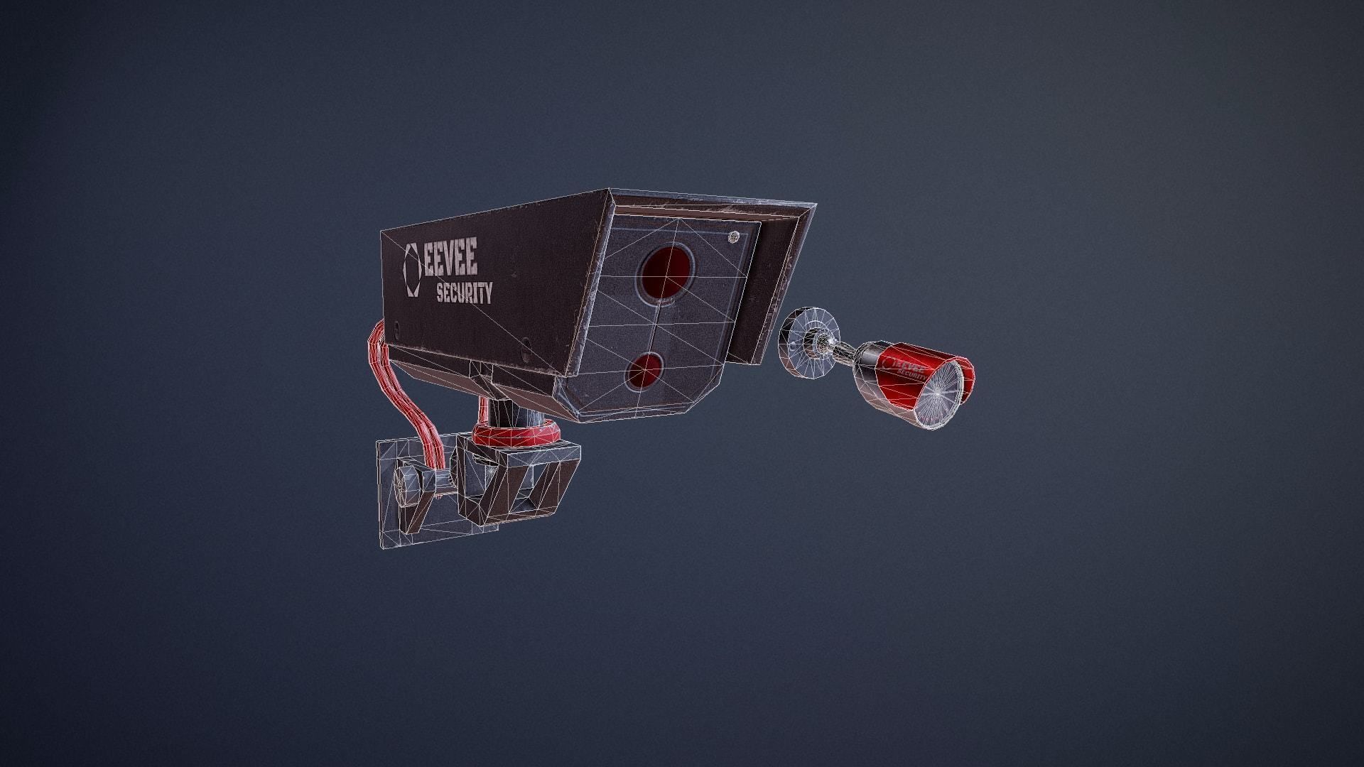 Cyberpunk Surveillance Cameras assets Free low-poly 3D model_9