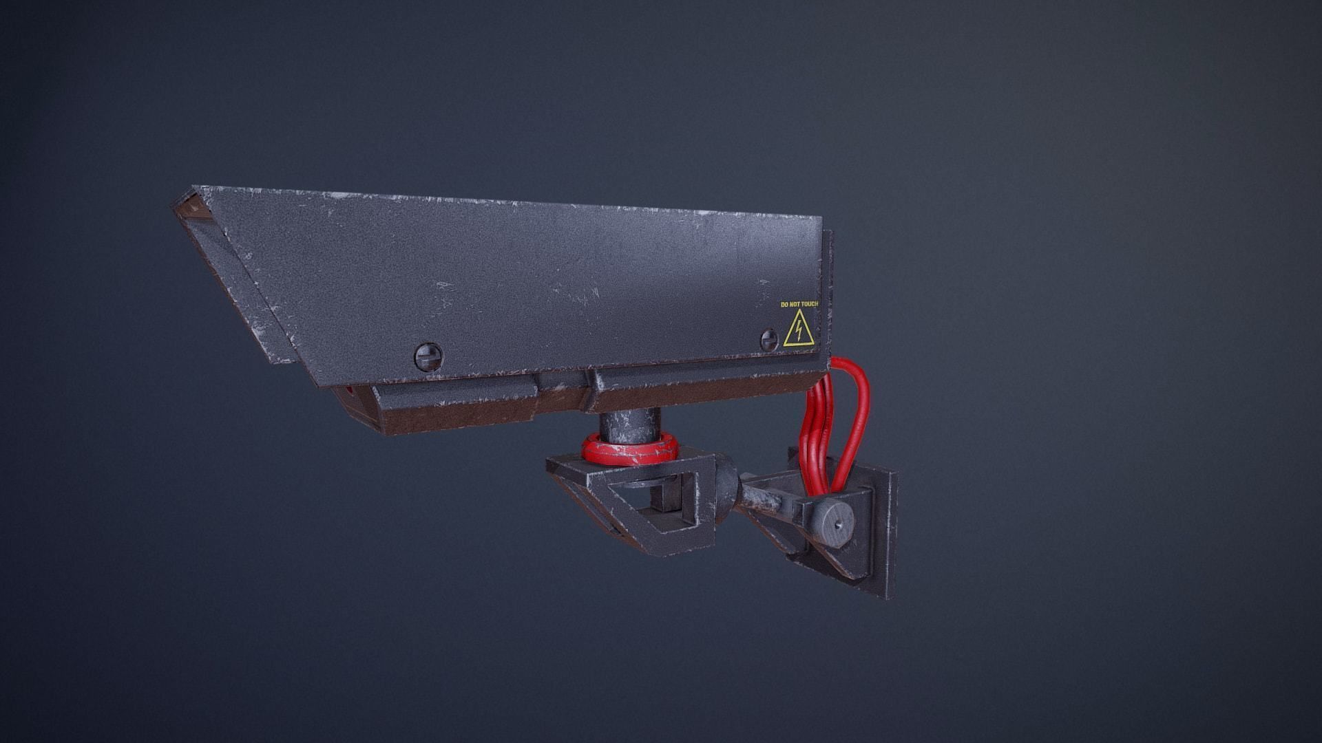 Cyberpunk Surveillance Cameras assets Free low-poly 3D model_2