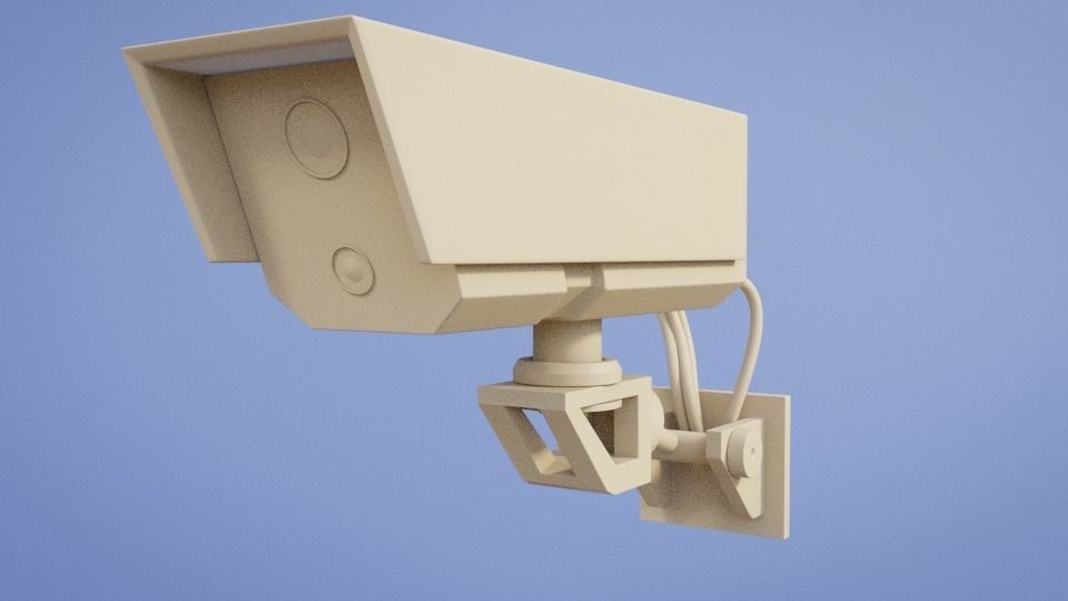 Cyberpunk Surveillance Cameras assets Free low-poly 3D model_12