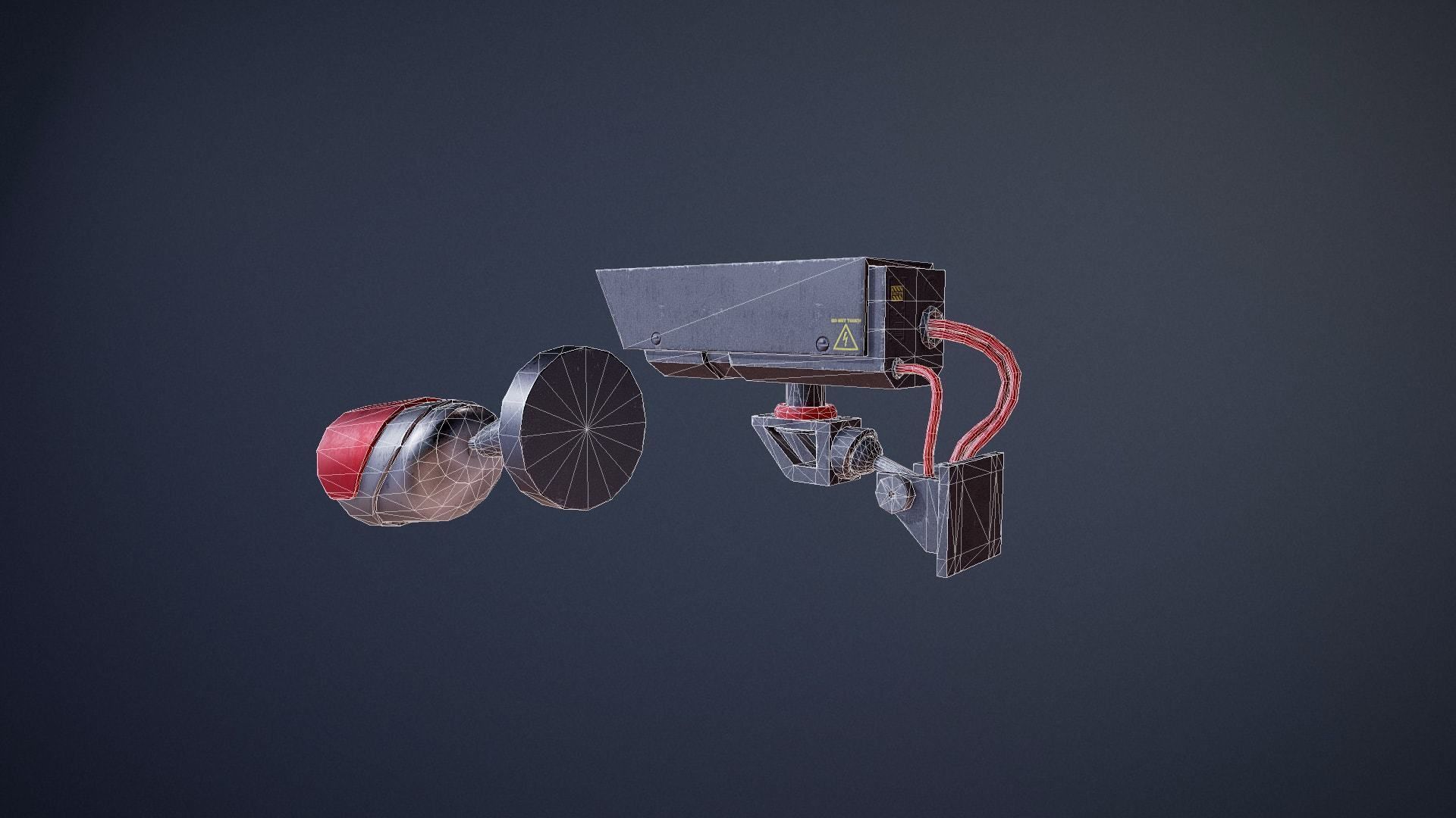 Cyberpunk Surveillance Cameras assets Free low-poly 3D model_11