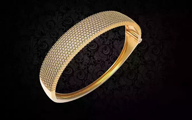 CLASSIC 18K YELLOW GOLD AND BANGLE BRACELET 3D print model