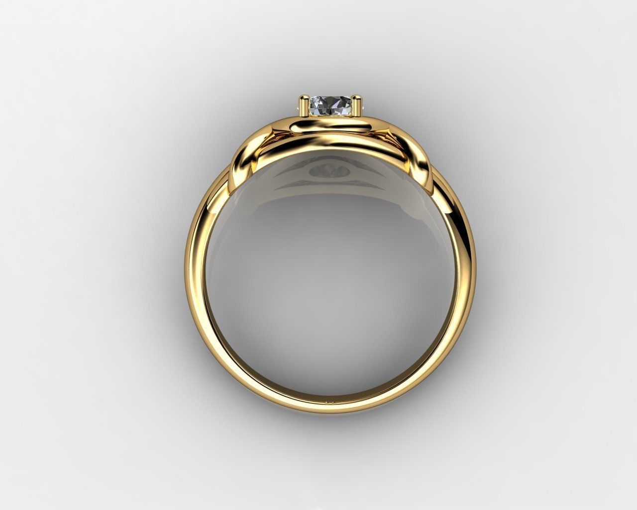 Diamond Gold Ring 3D print model_4