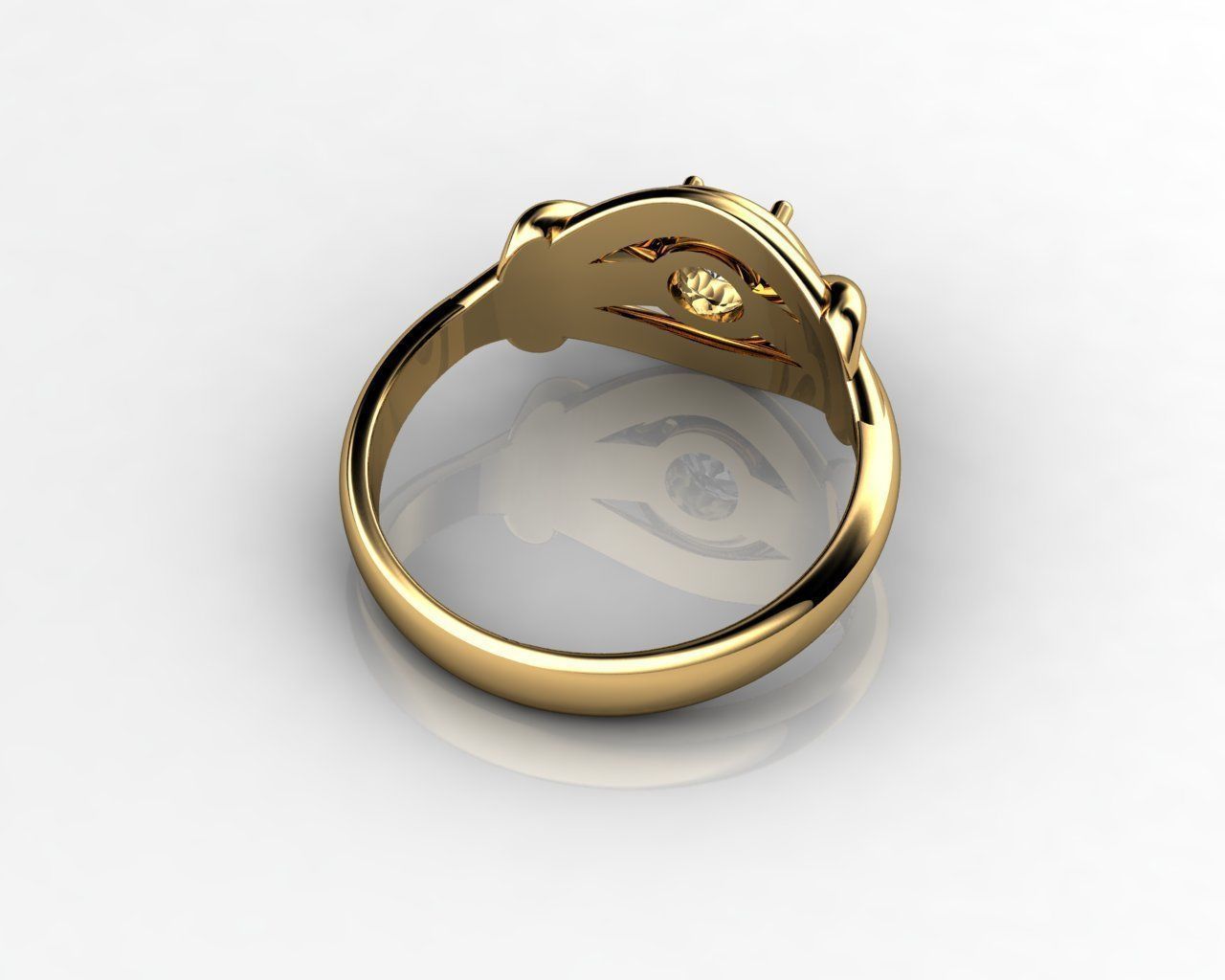 Diamond Gold Ring 3D print model_5