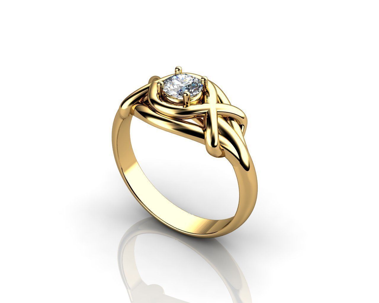 Diamond Gold Ring 3D print model_1