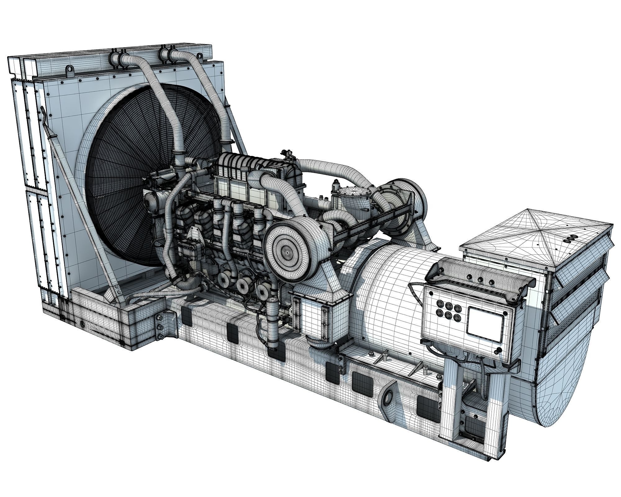 Power Generator Engine 3D model_14
