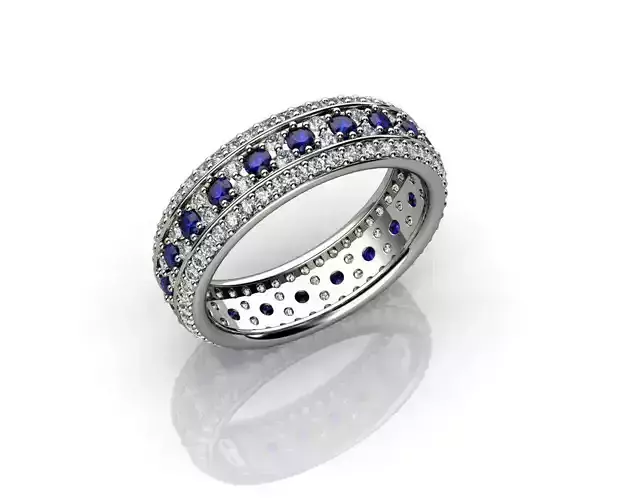 Diamond and Sapphire Wedding Ring 