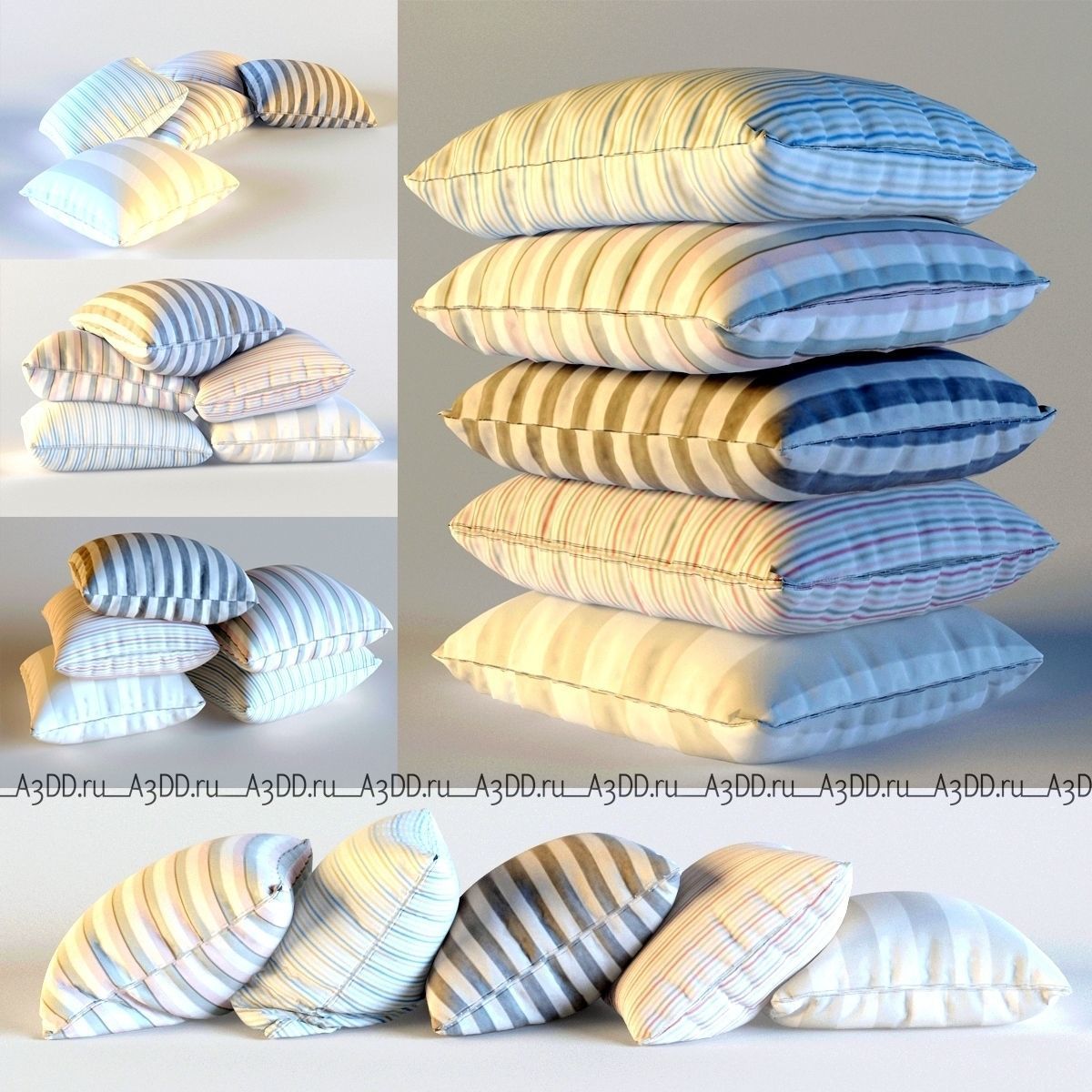 Set of pillows 3D model_4