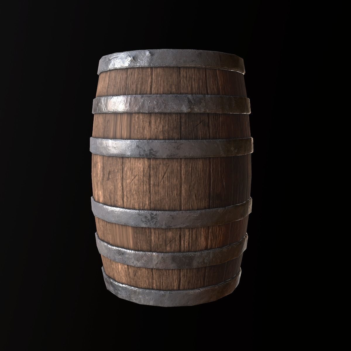 Barrel - PBR Game Ready wooden Low-poly 3D model_4