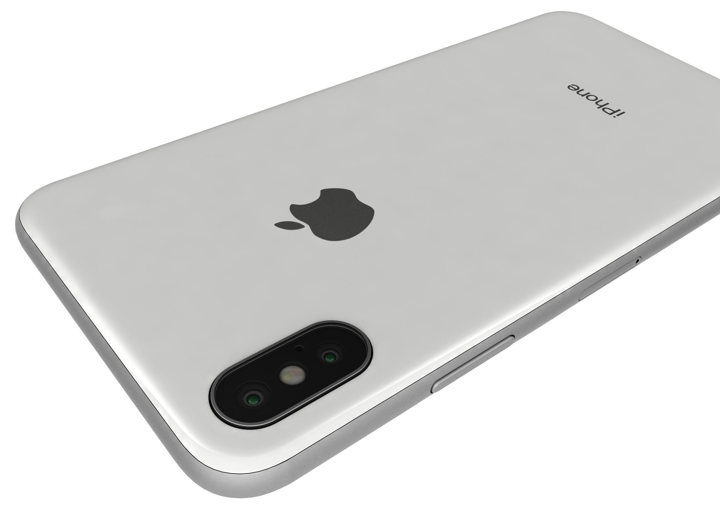 Apple iPhone X Silver 3D model_9