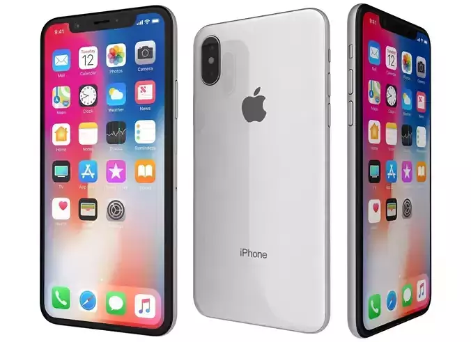 Apple iPhone X Silver 3D model