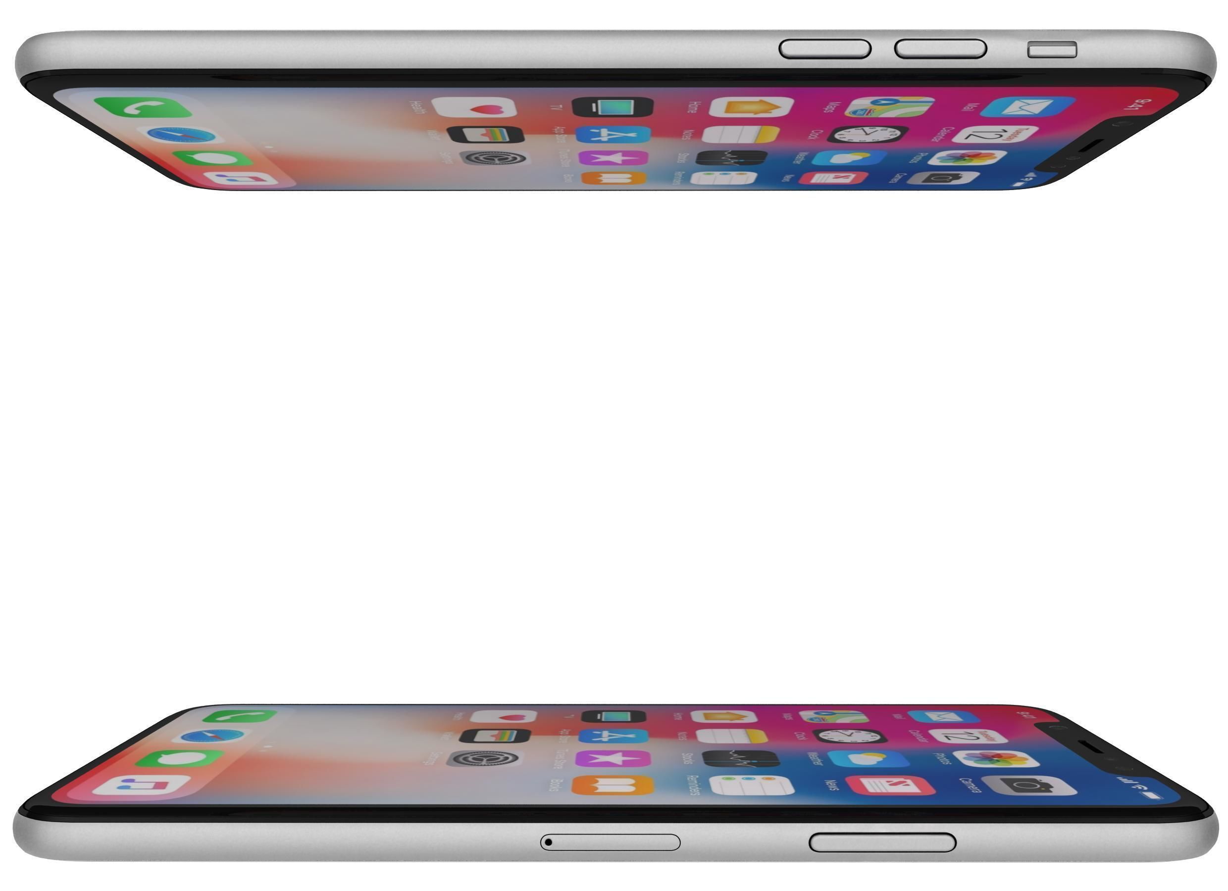 Apple iPhone X Silver 3D model_2