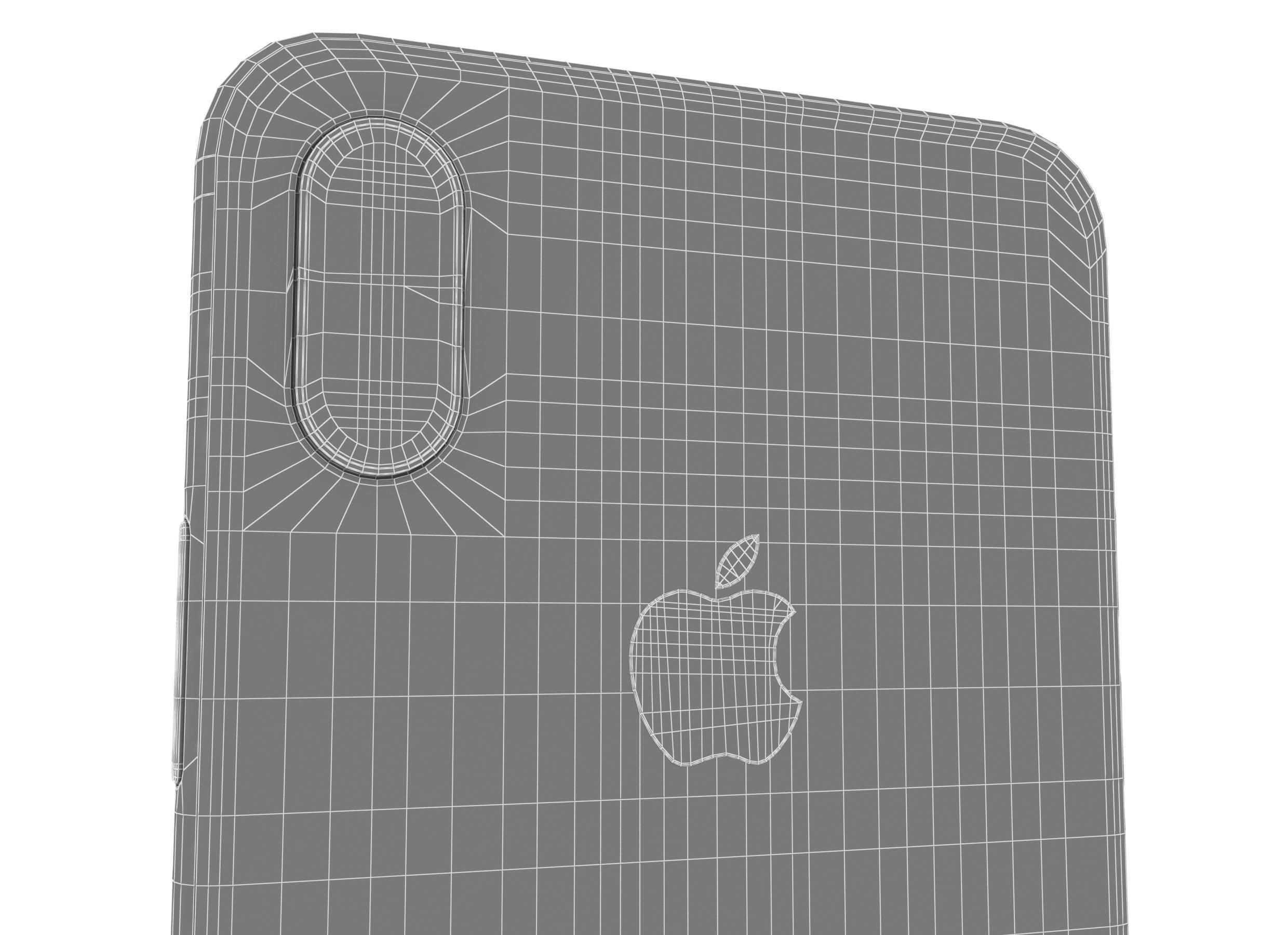 Apple iPhone X Silver 3D model_13