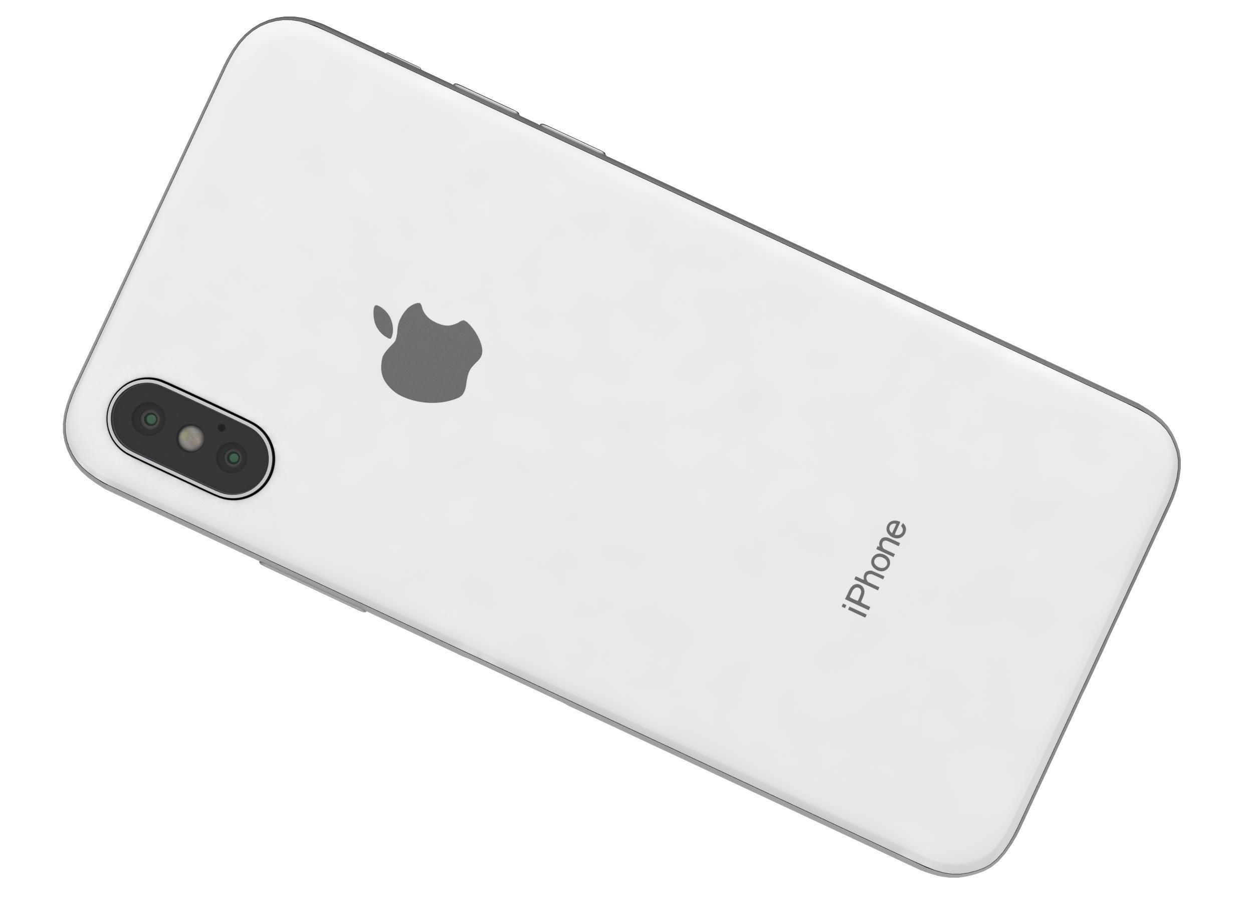 Apple iPhone X Silver 3D model_5