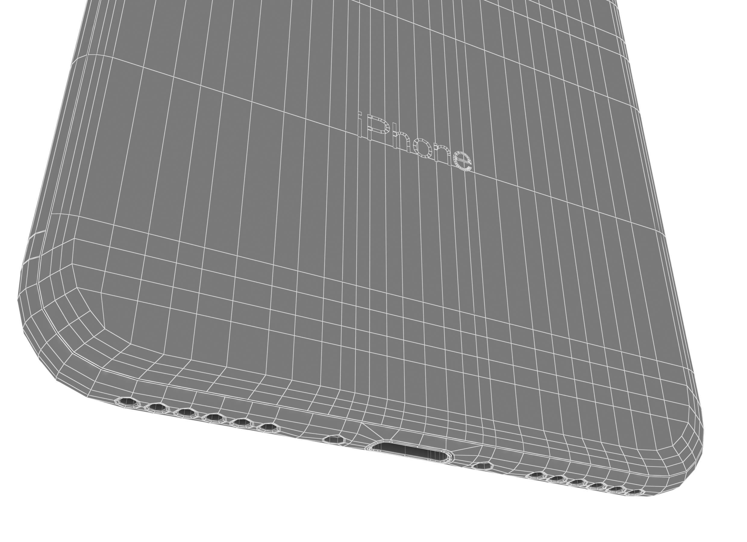 Apple iPhone X Silver 3D model_14