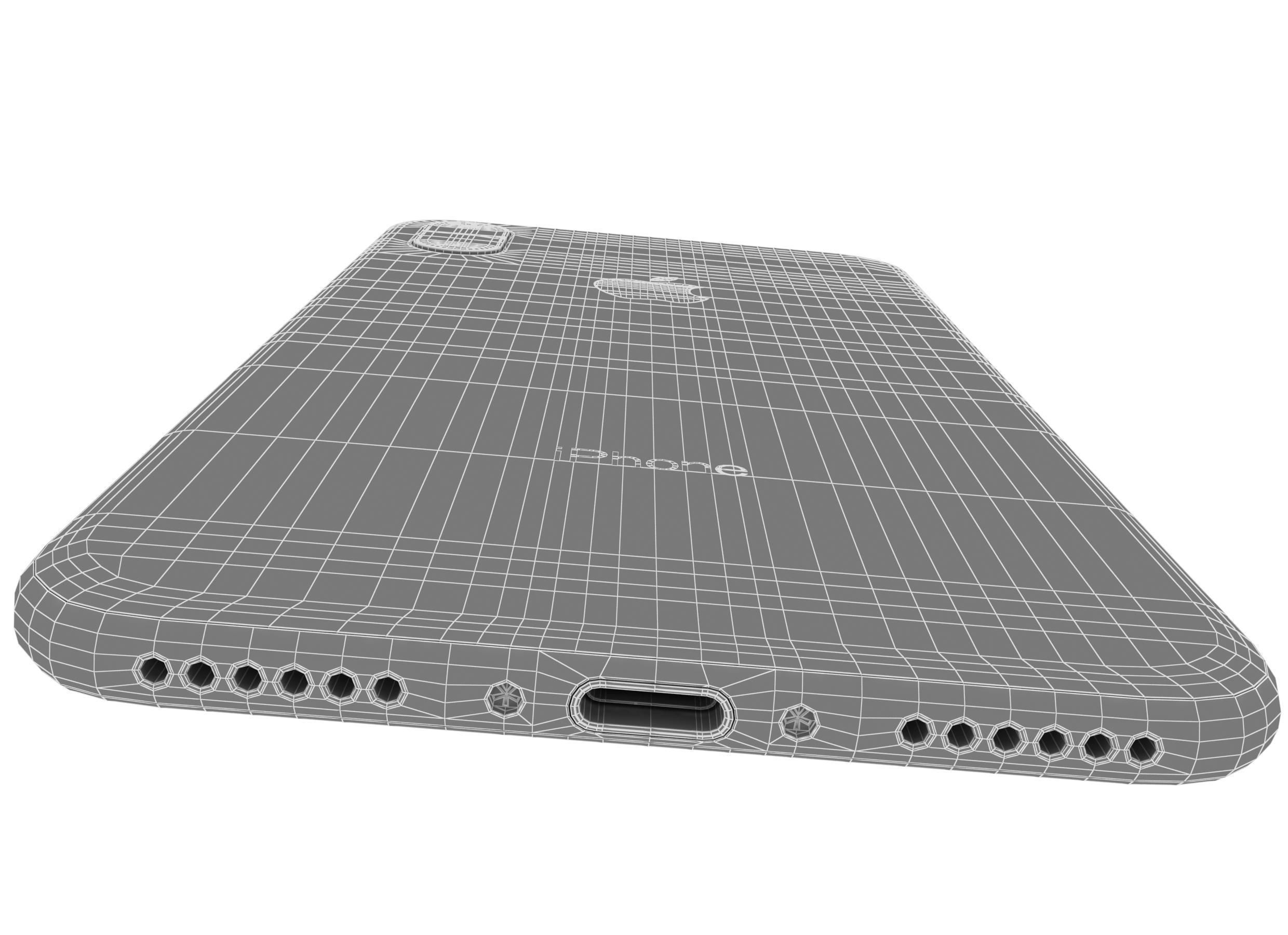 Apple iPhone X Silver 3D model_17