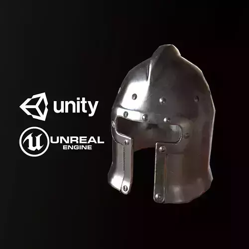 Medieval Steel Helmet - PBR Game Ready