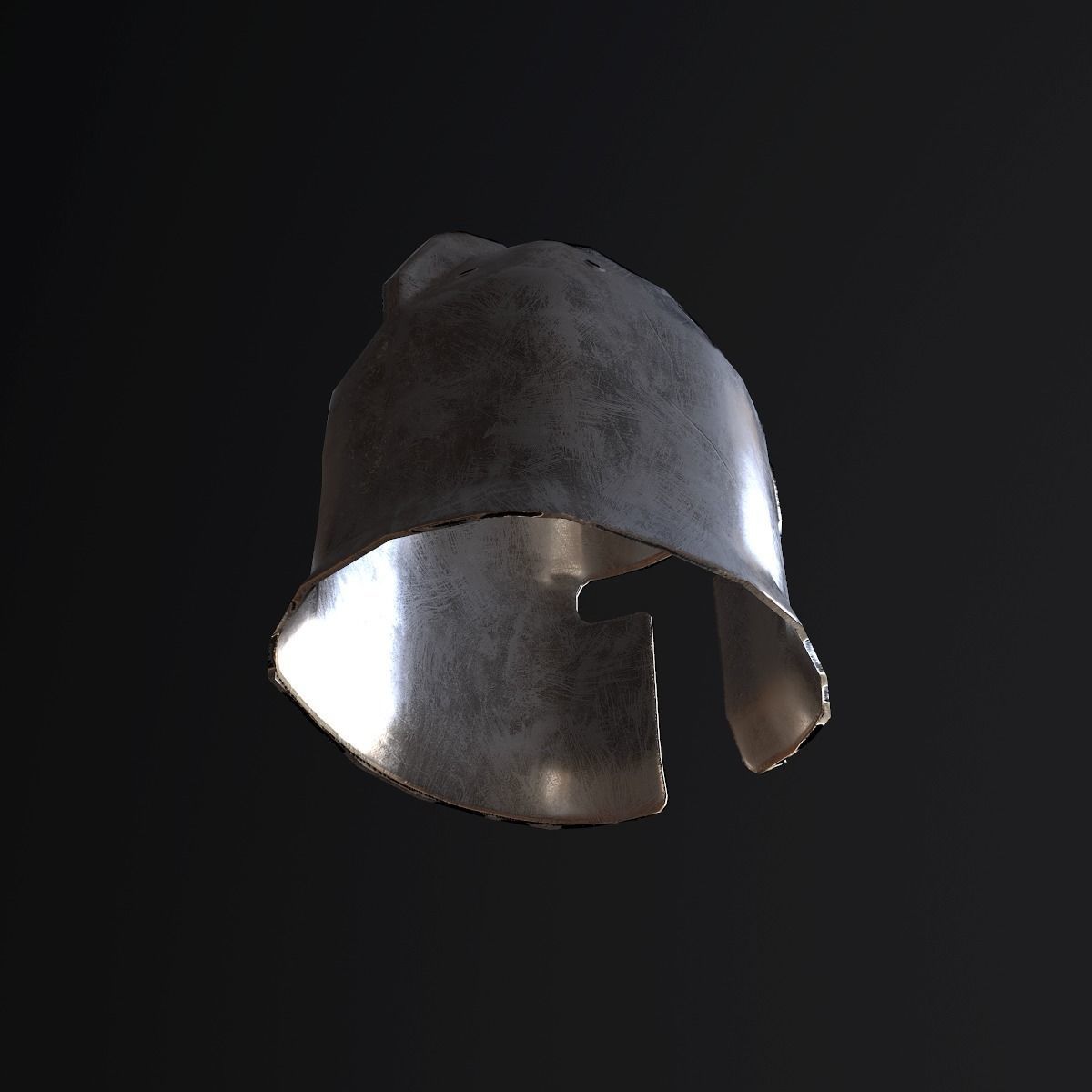 Medieval Steel Helmet - PBR Game Ready Low-poly 3D model_5