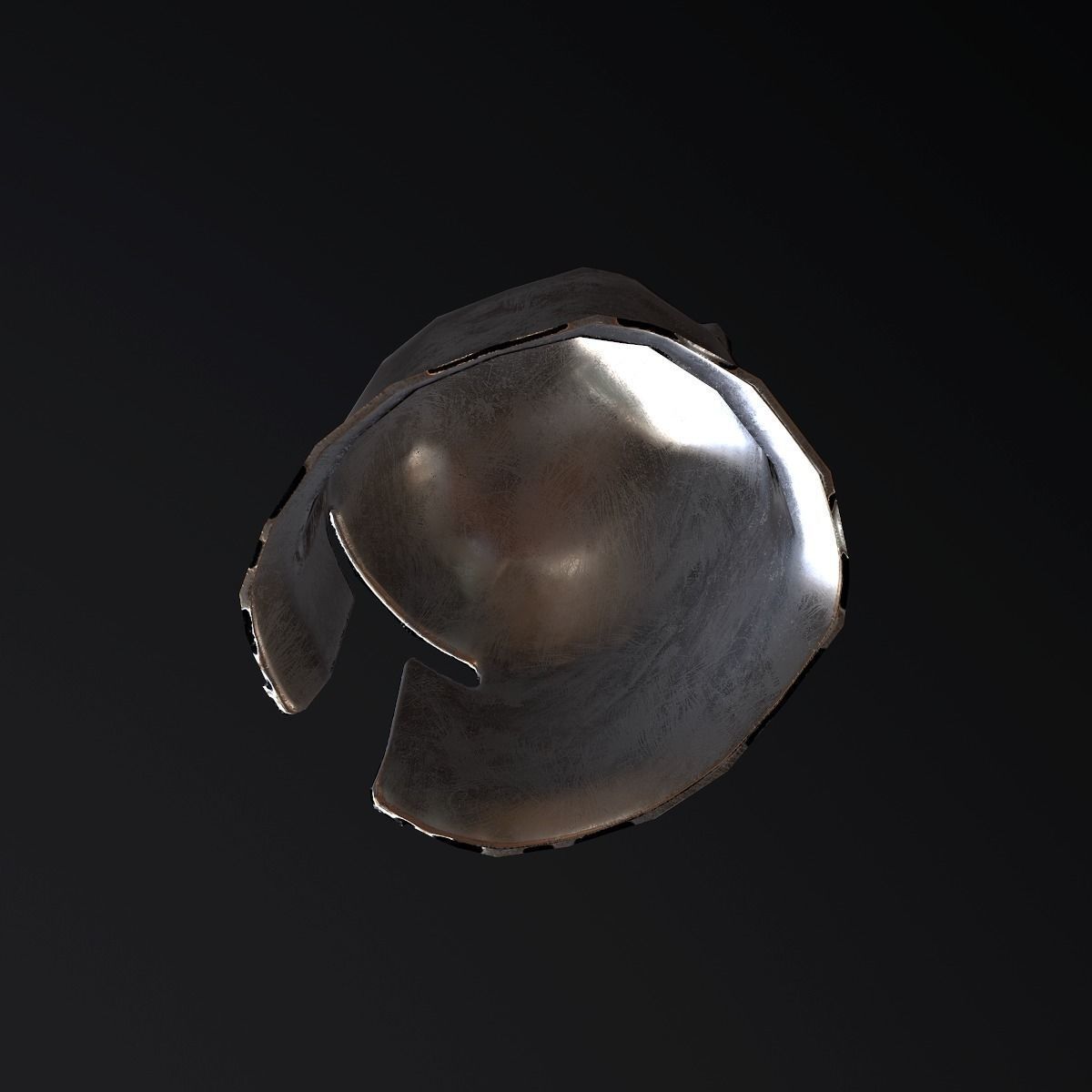 Medieval Steel Helmet - PBR Game Ready Low-poly 3D model_2