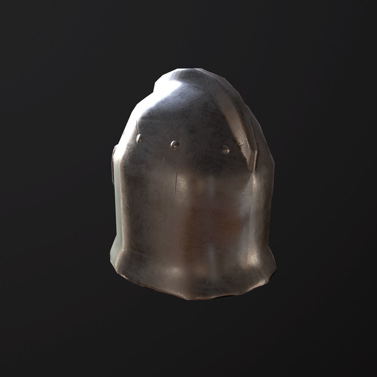 Medieval Steel Helmet - PBR Game Ready Low-poly 3D model_1