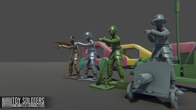 Toy Soldiers Low-poly 3D model