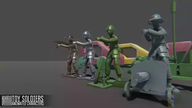 Toy Soldiers Low-poly 3D model