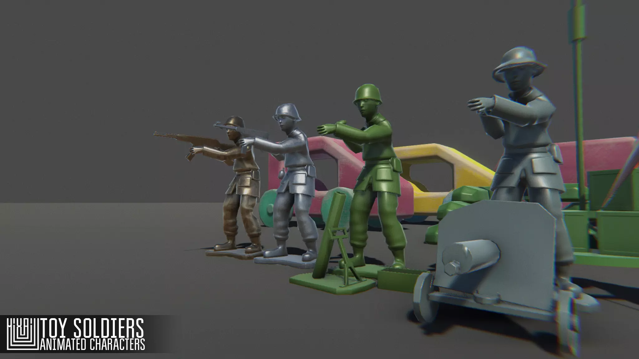 Toy Soldiers Low-poly 3D model