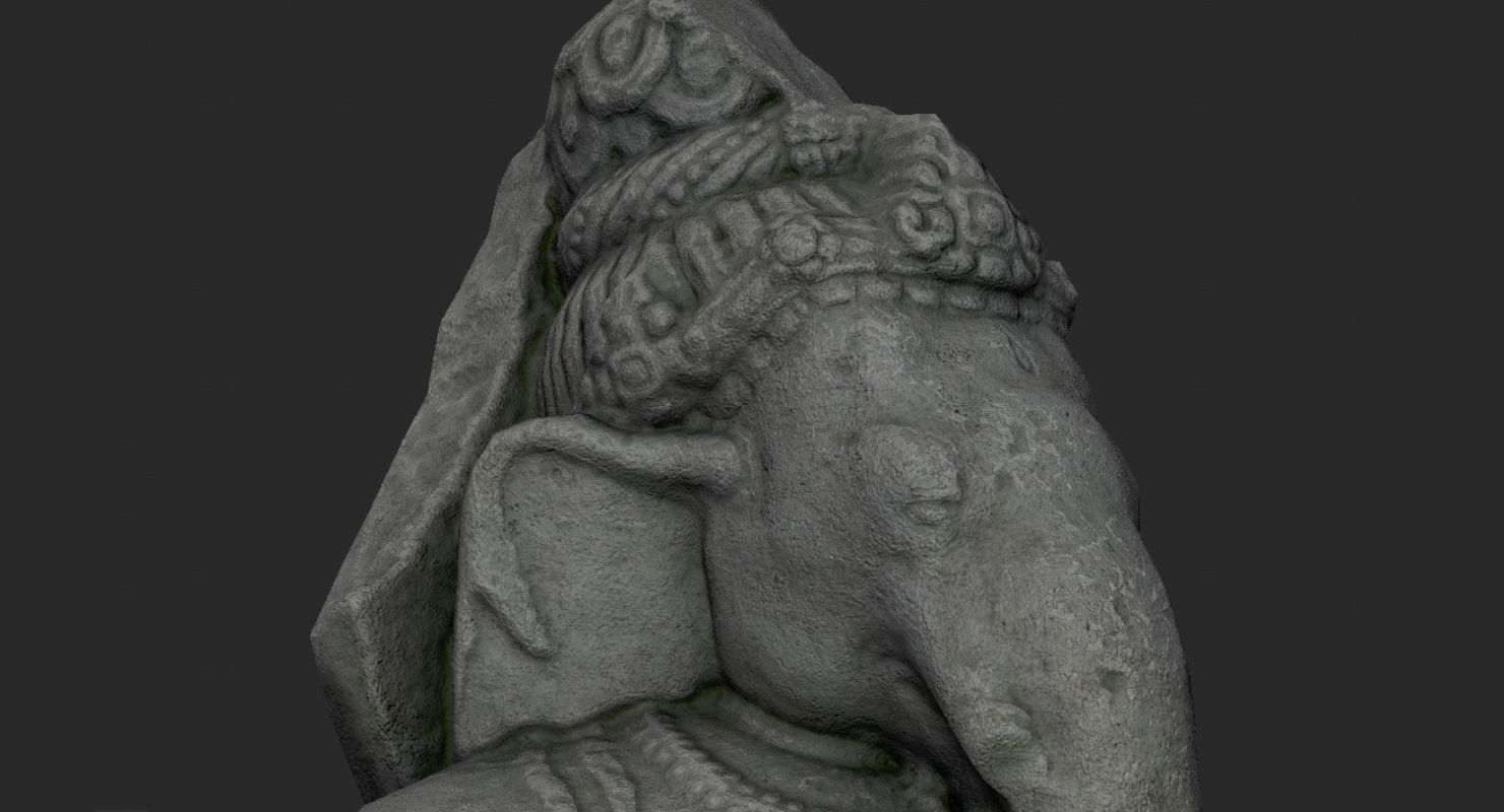 Low Poly PBR Ganesha Statue Low-poly 3D model_2