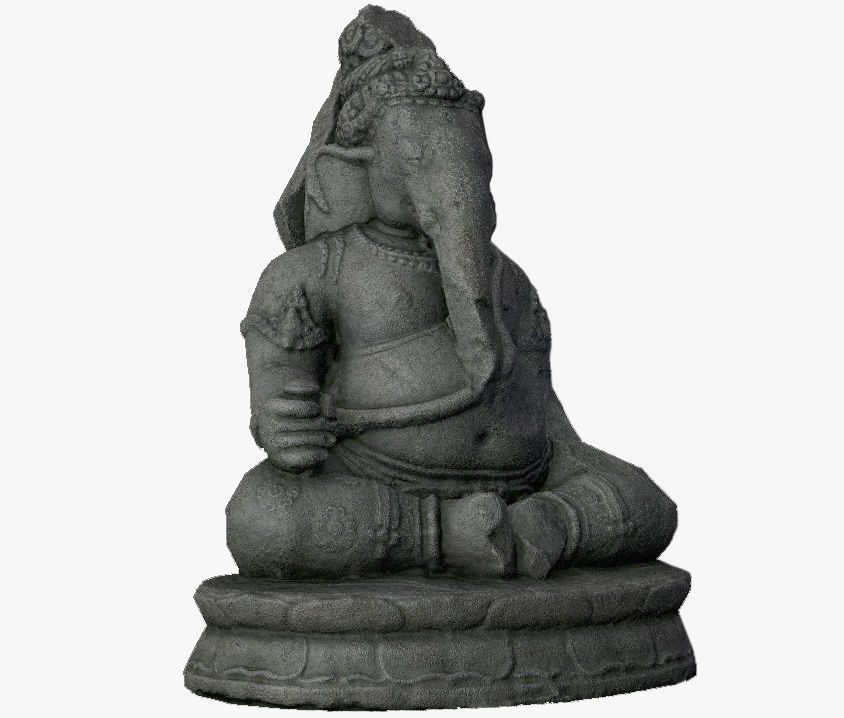 Low Poly PBR Ganesha Statue Low-poly 3D model_3